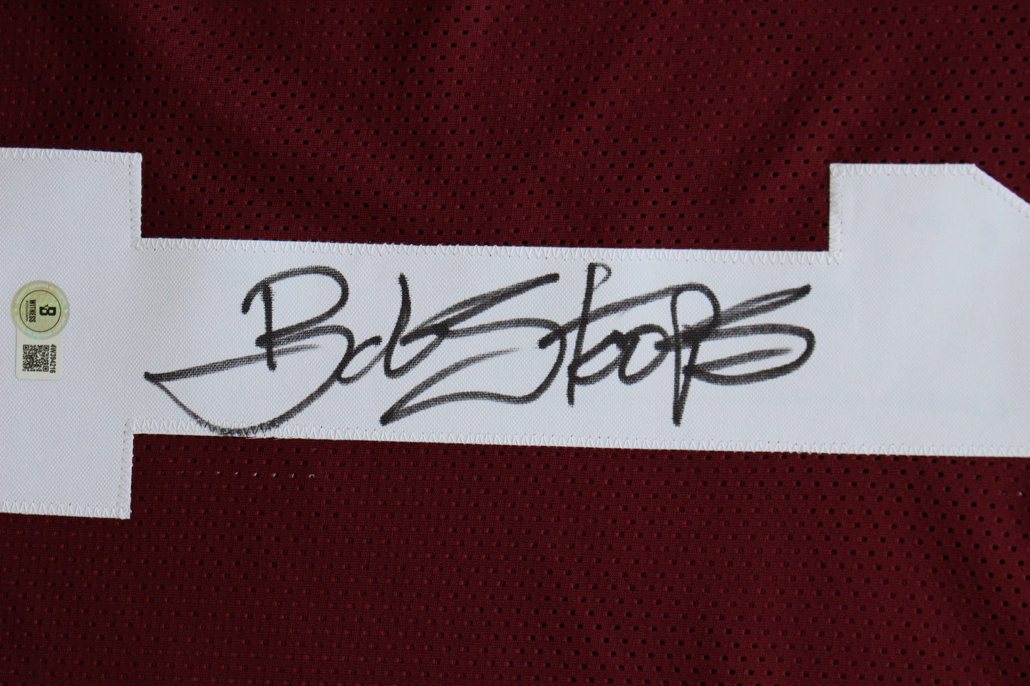 BOB STOOPS OKLAHOMA OU SOONERS SIGNED STATS JERSEY Iowa BAS COA