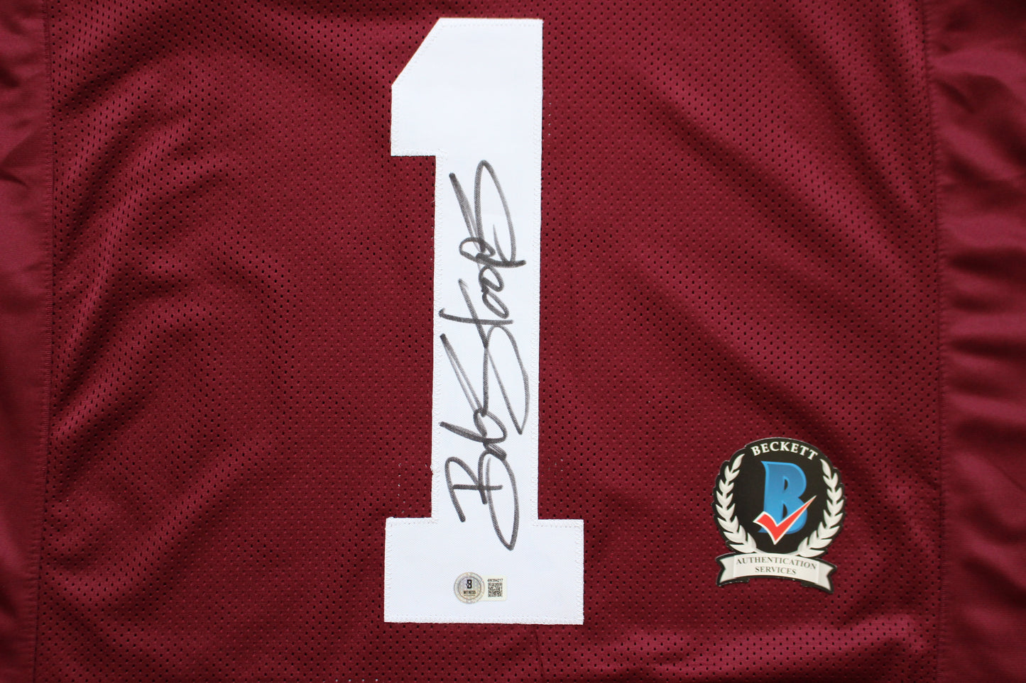 BOB STOOPS OKLAHOMA OU SOONERS SIGNED STATS JERSEY Iowa BAS COA