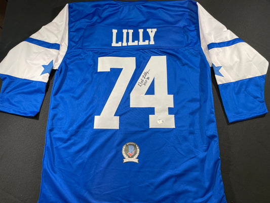 BOB LILLY DALLAS COWBOYS SIGNED Rookie Year JERSEY w/HOF80 TCU BAS