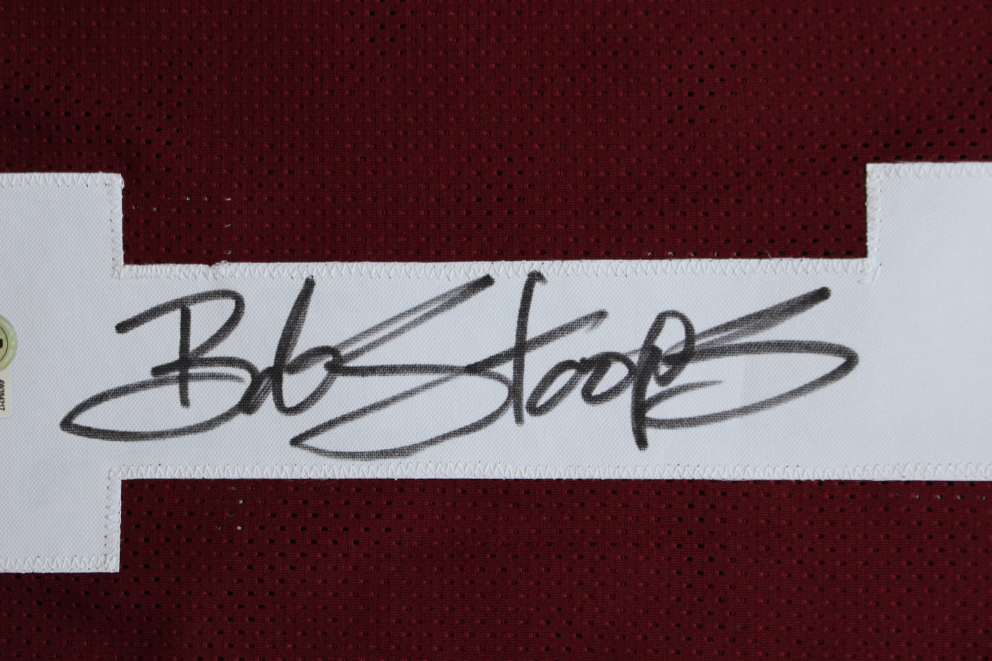 BOB STOOPS OKLAHOMA OU SOONERS SIGNED STATS JERSEY Iowa BAS COA