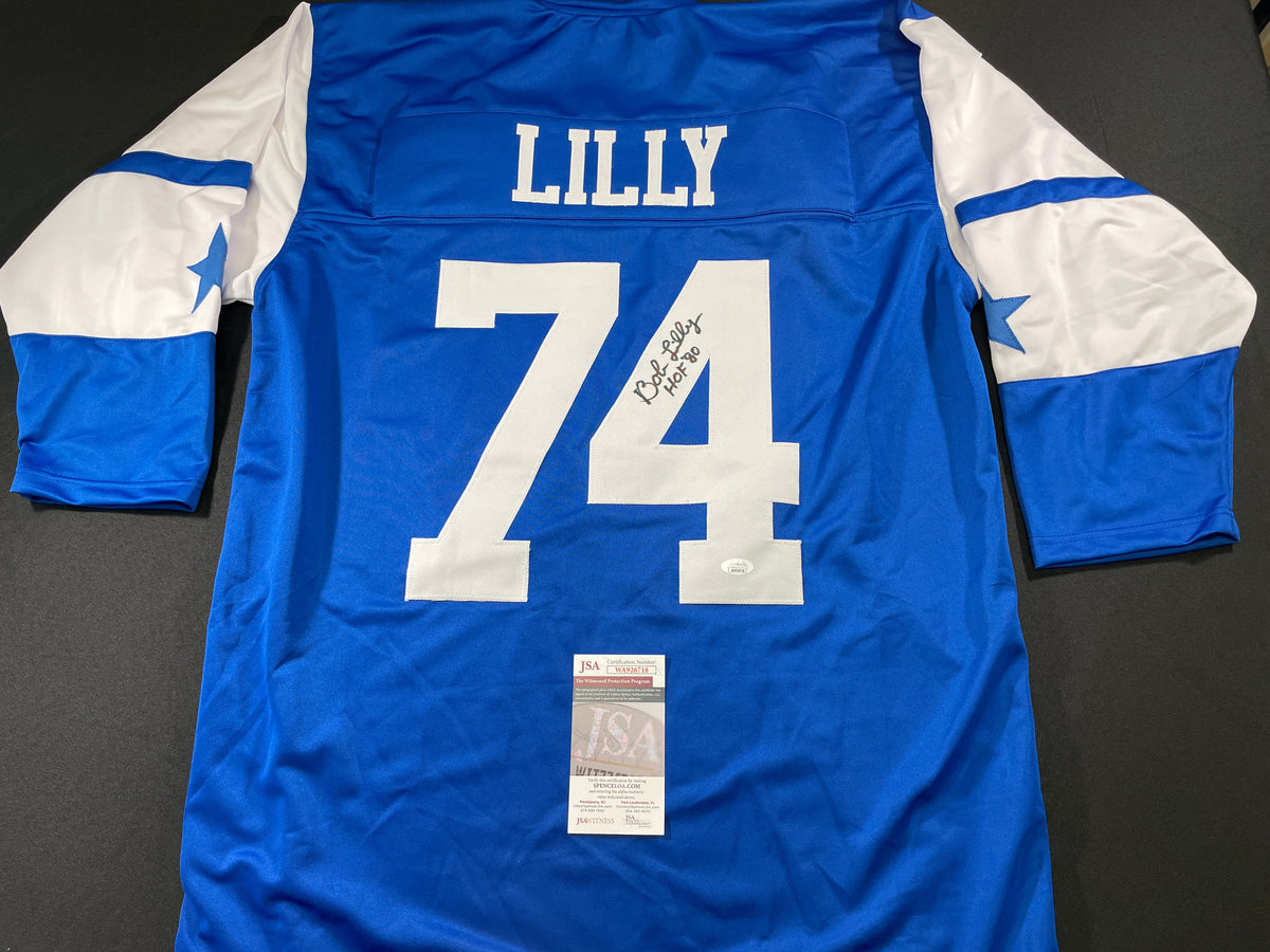 BOB LILLY DALLAS COWBOYS SIGNED Rookie Year JERSEY w/HOF80 TCU JSA