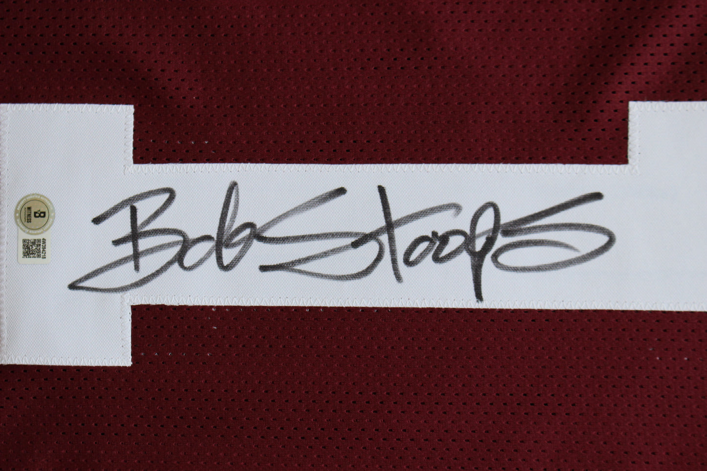 BOB STOOPS OKLAHOMA OU SOONERS SIGNED STATS JERSEY Iowa BAS COA