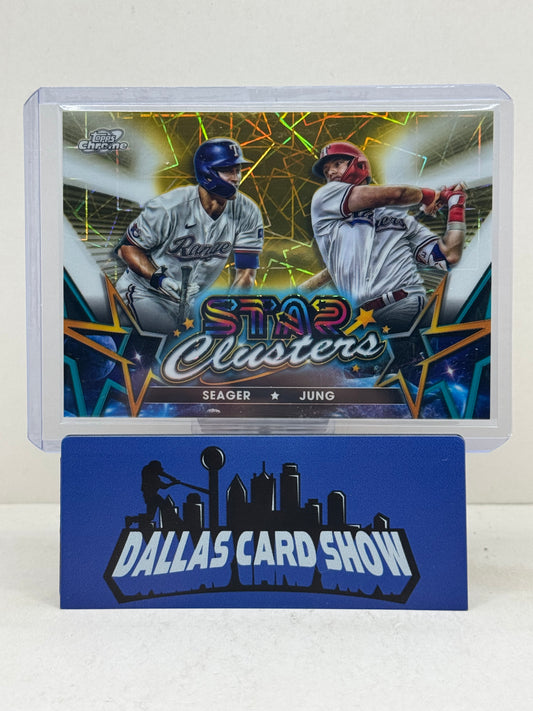 2023 Topps Chrome Cosmic Corey Seager,Josh Jung Star Clusters Gold Velocity /50
