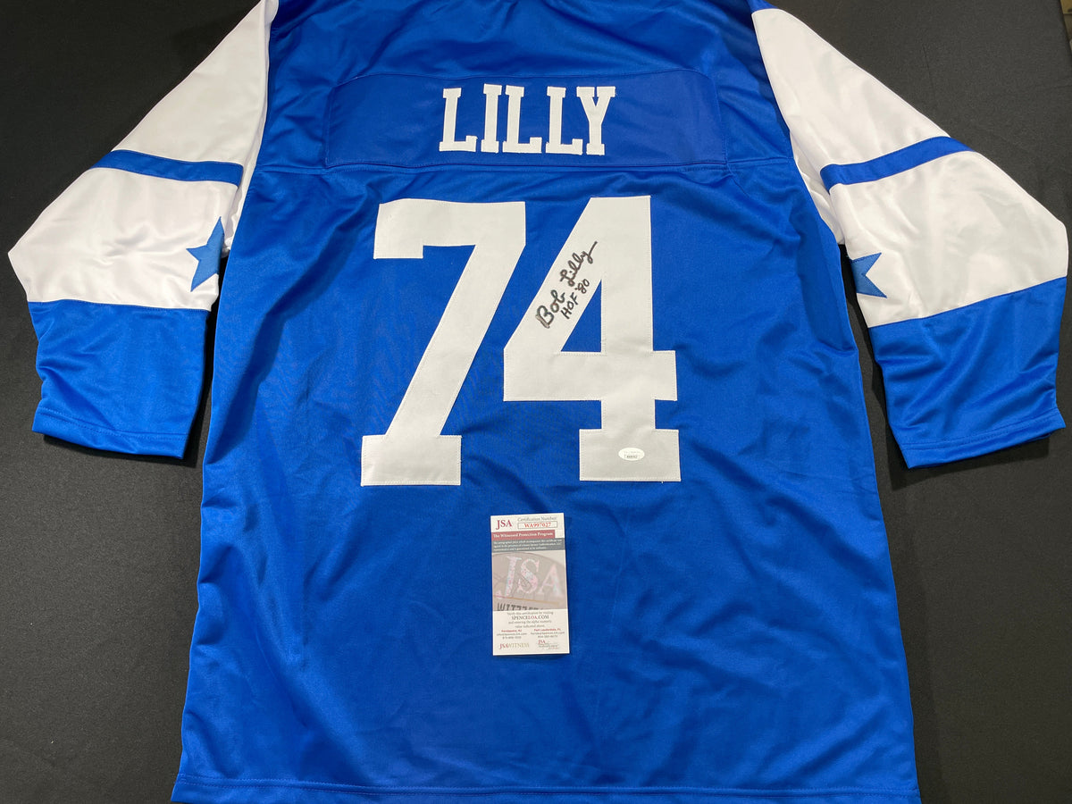 BOB LILLY DALLAS COWBOYS SIGNED Rookie Year JERSEY w/HOF80 TCU JSA
