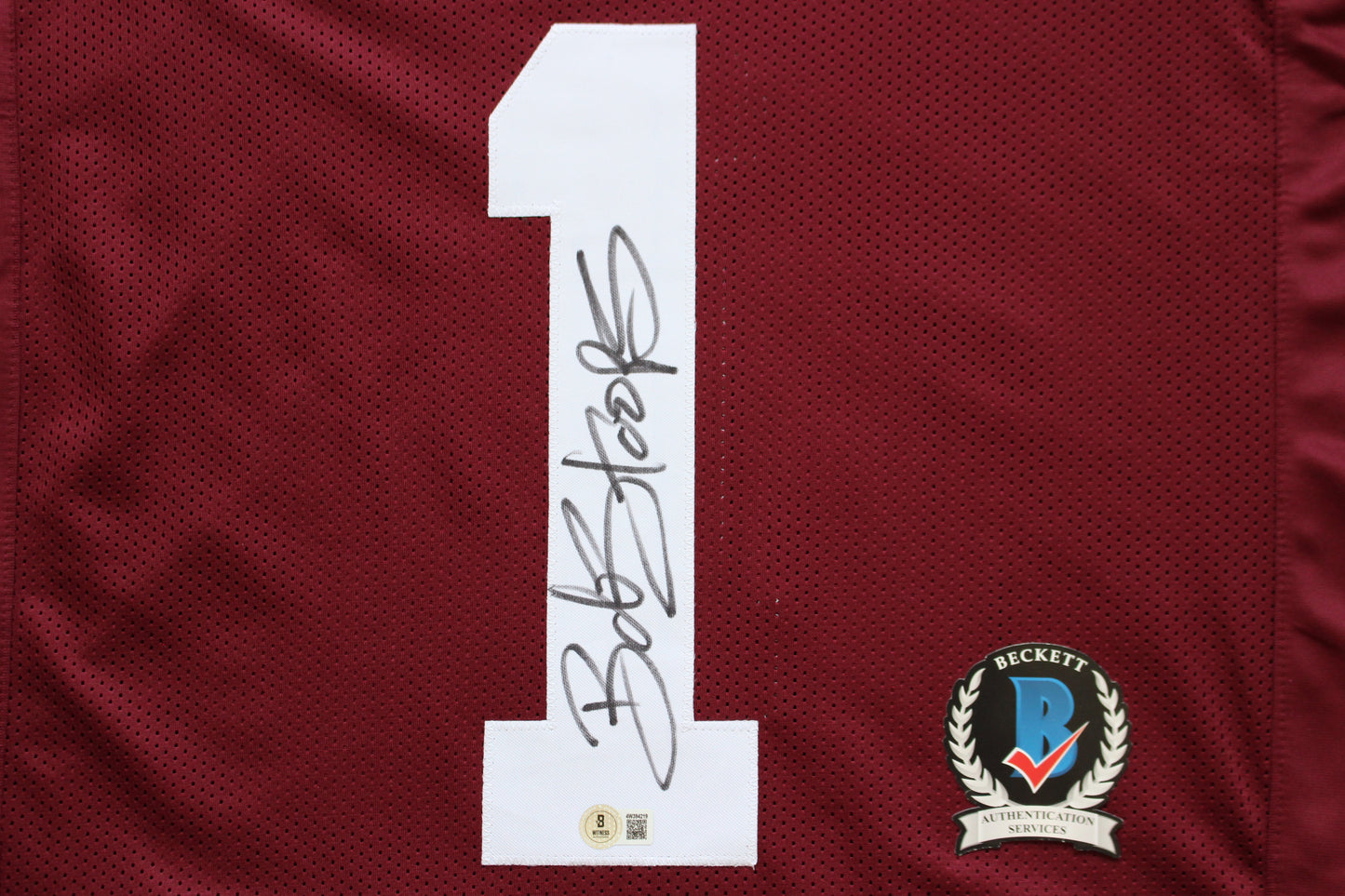 BOB STOOPS OKLAHOMA OU SOONERS SIGNED STATS JERSEY Iowa BAS COA
