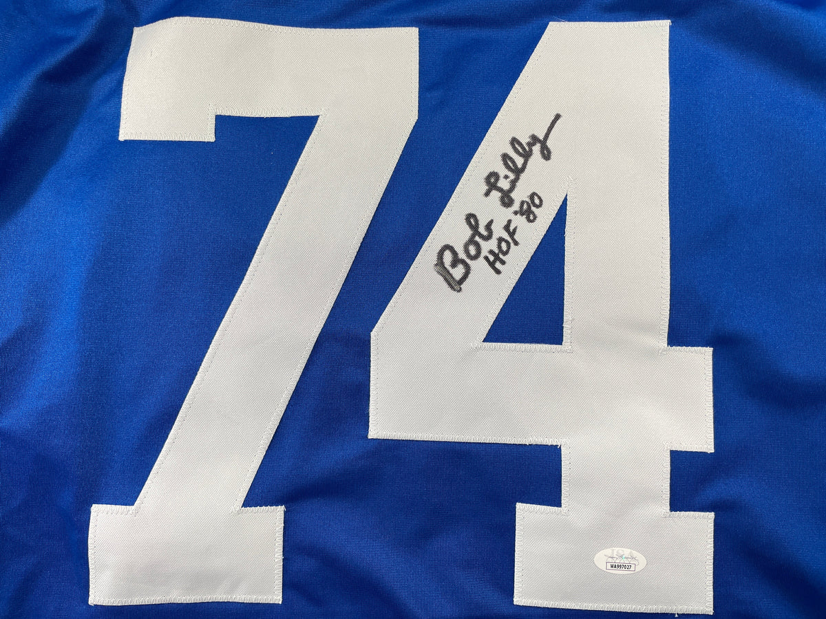 BOB LILLY DALLAS COWBOYS SIGNED Rookie Year JERSEY w/HOF80 TCU JSA
