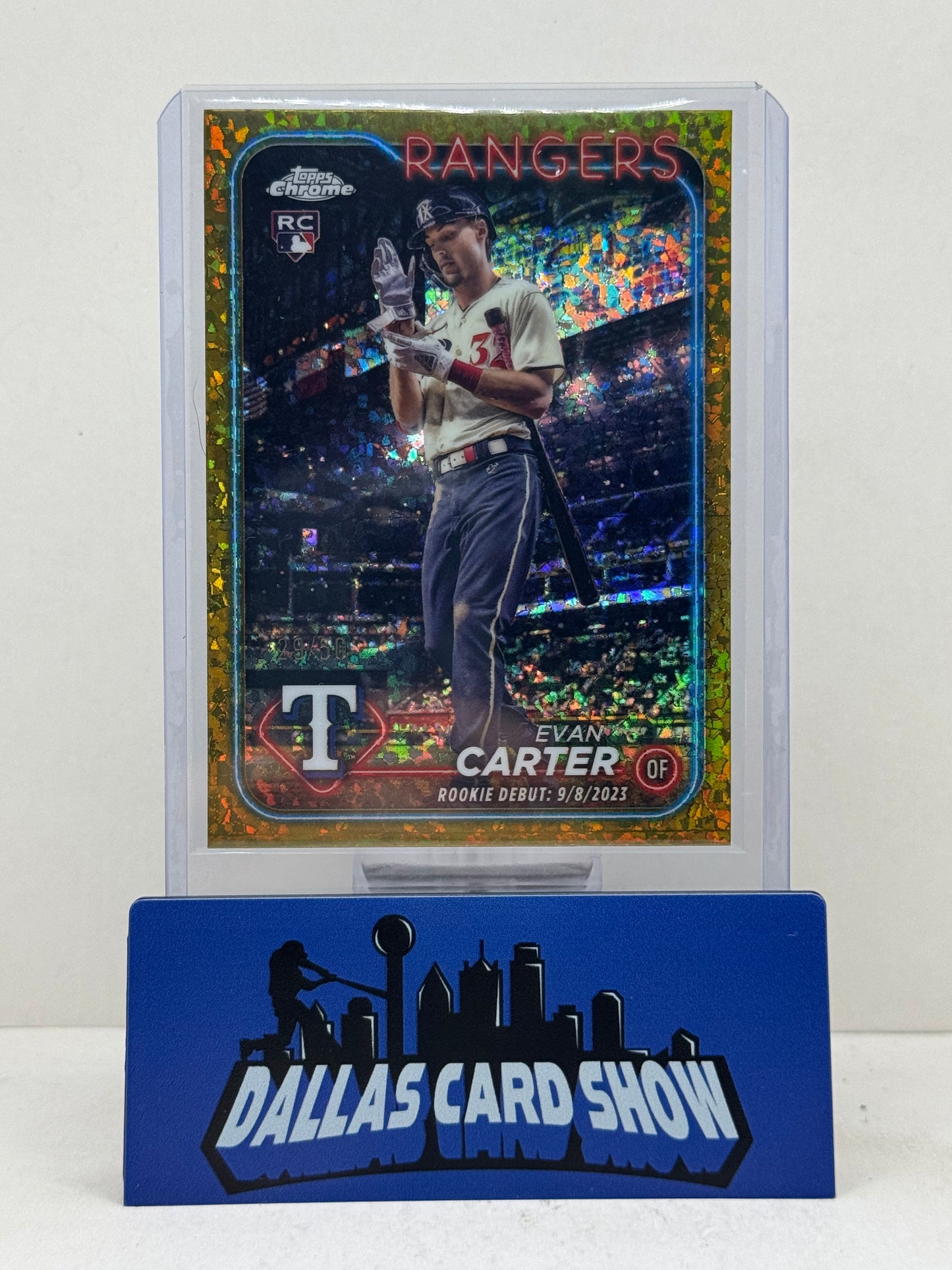 2024 Topps Chrome Update #USC199 Evan Carter Rookie Debut Gold Mini Diamond /50