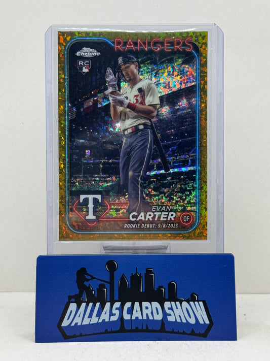 2024 Topps Chrome Update #USC199 Evan Carter Rookie Debut Gold Mini Diamond /50
