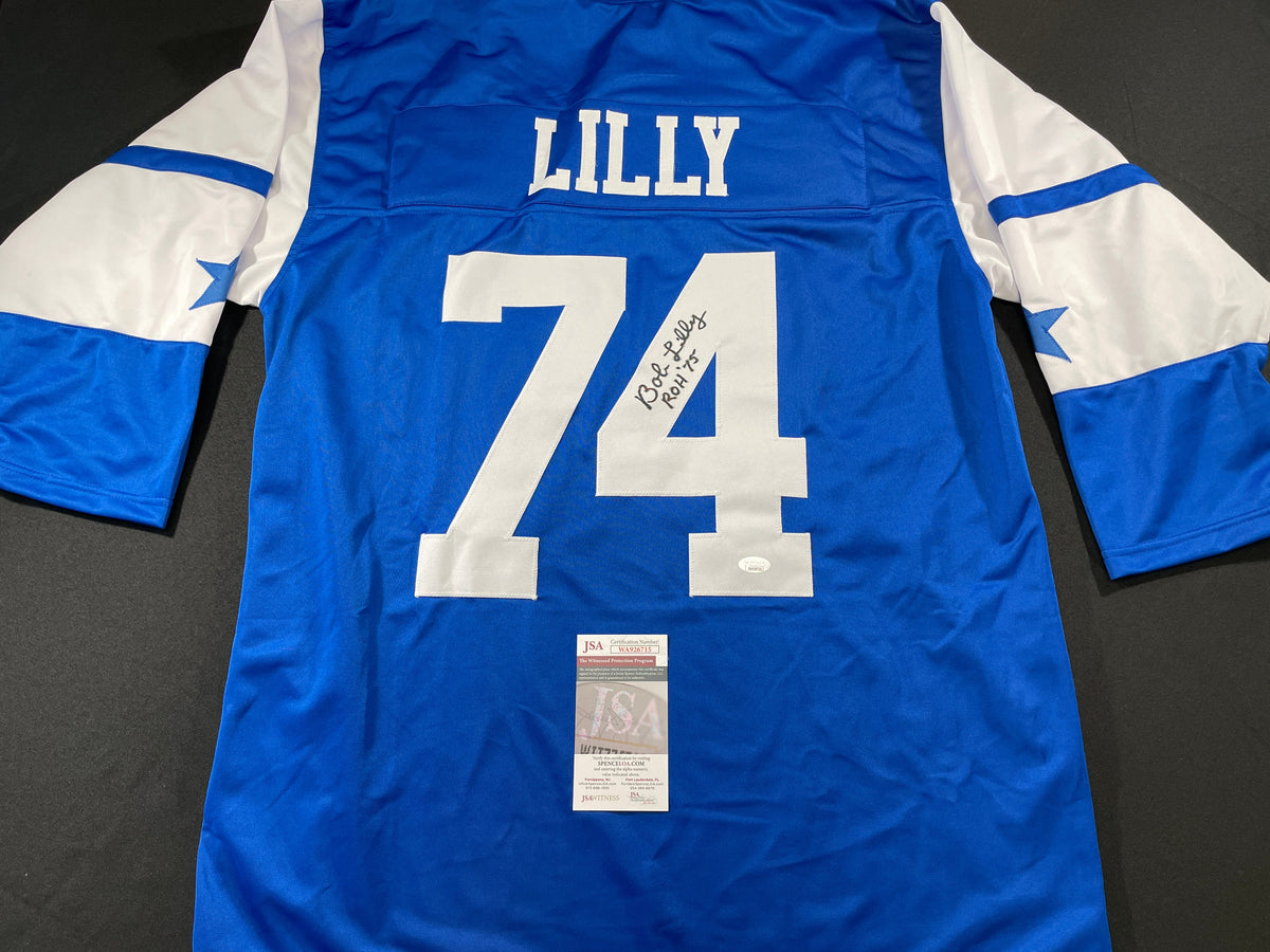 BOB LILLY DALLAS COWBOYS SIGNED Rookie Year JERSEY w/ROH TCU JSA