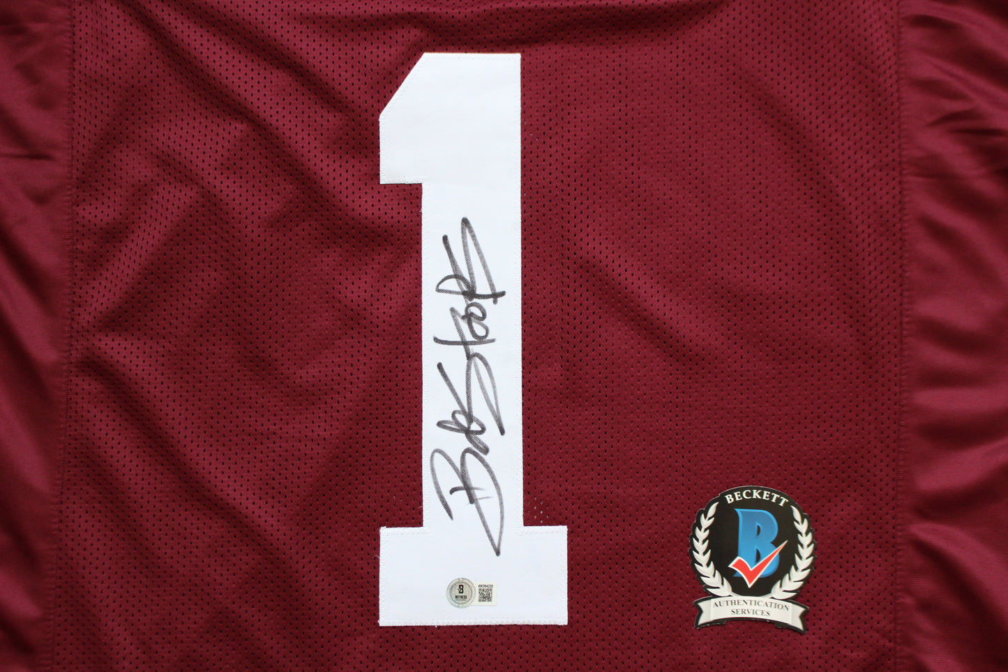 BOB STOOPS OKLAHOMA OU SOONERS SIGNED STATS JERSEY Iowa BAS COA