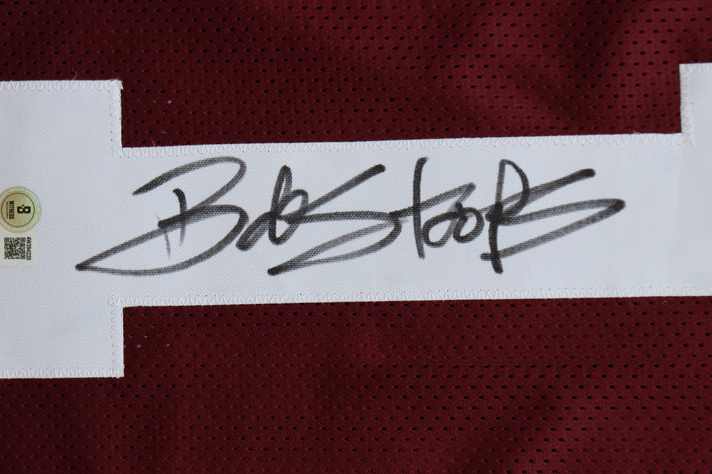 BOB STOOPS OKLAHOMA OU SOONERS SIGNED STATS JERSEY Iowa BAS COA