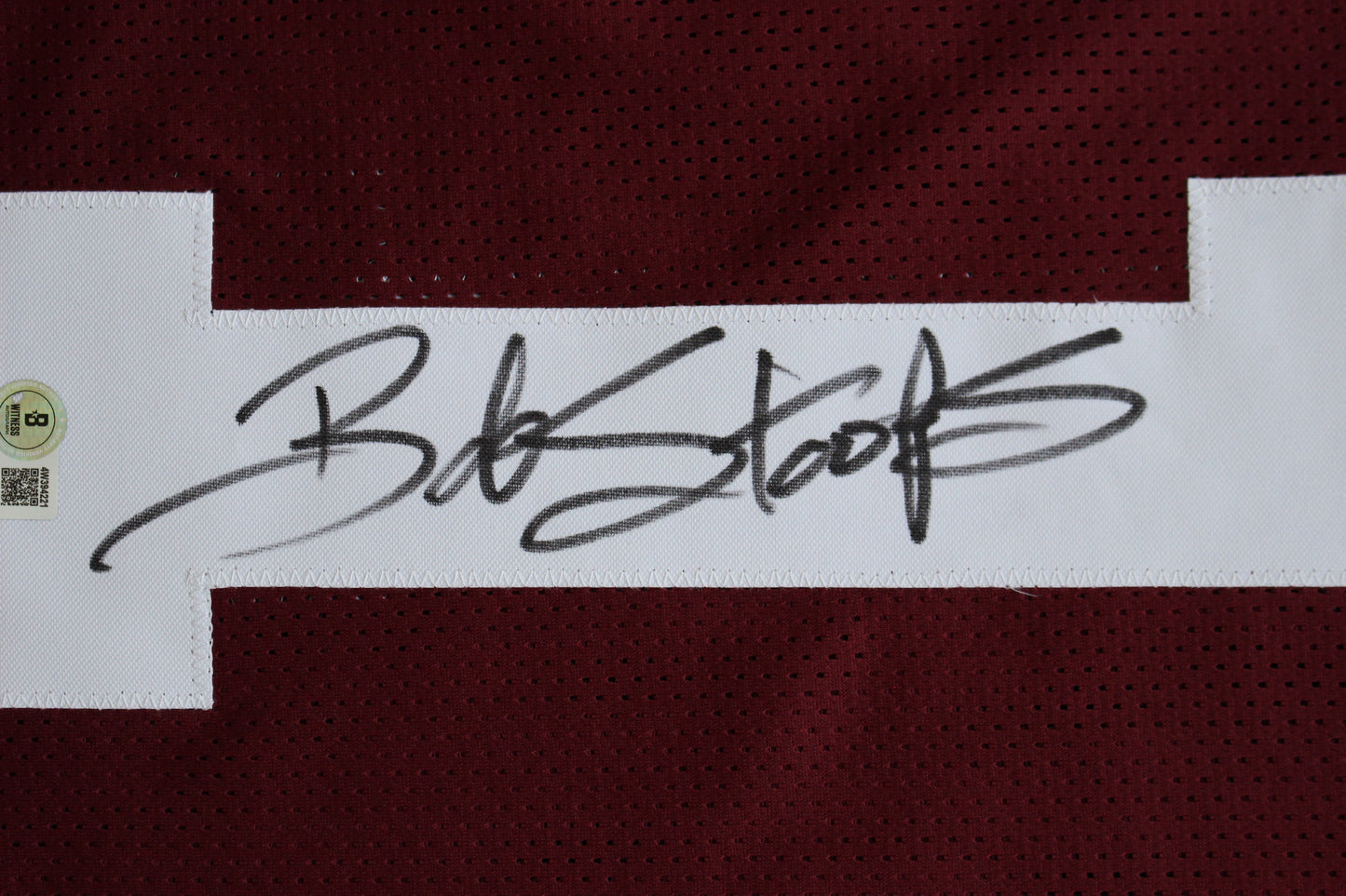 BOB STOOPS OKLAHOMA OU SOONERS SIGNED STATS JERSEY Iowa BAS COA