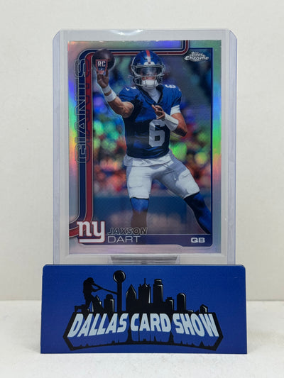 2025 Topps Chrome #306 Jaxson Dart Rookie Refractor Giants