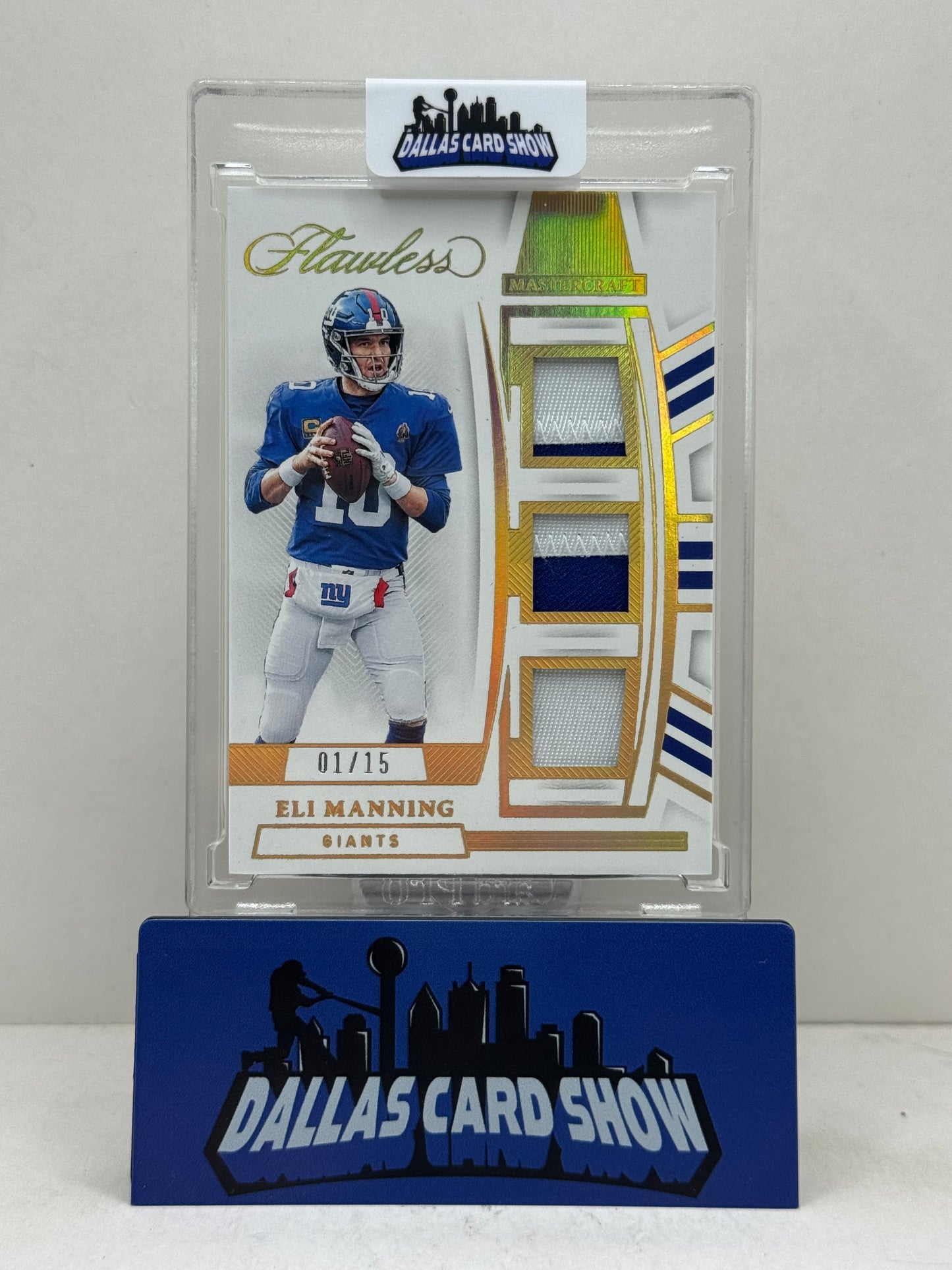 2022 Panini Flawless #M-EM Eli Manning Mastercraft Relic /15