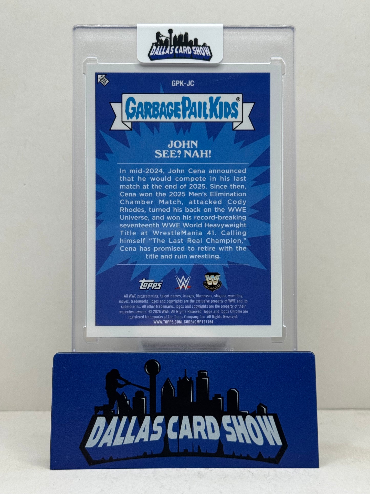 2026 Chrome WWE John Cena GPK Garbage Pail Kids John See?Nah! SSP