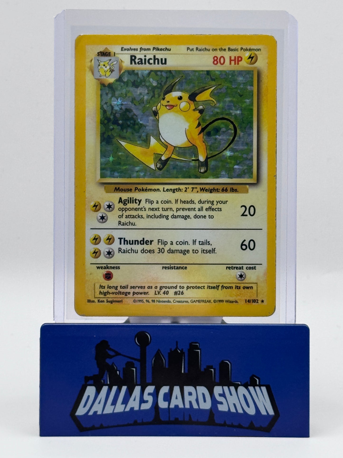 1999 Pokemon - Raichu (Holo) - 14/102 Base Set Unlimited HP