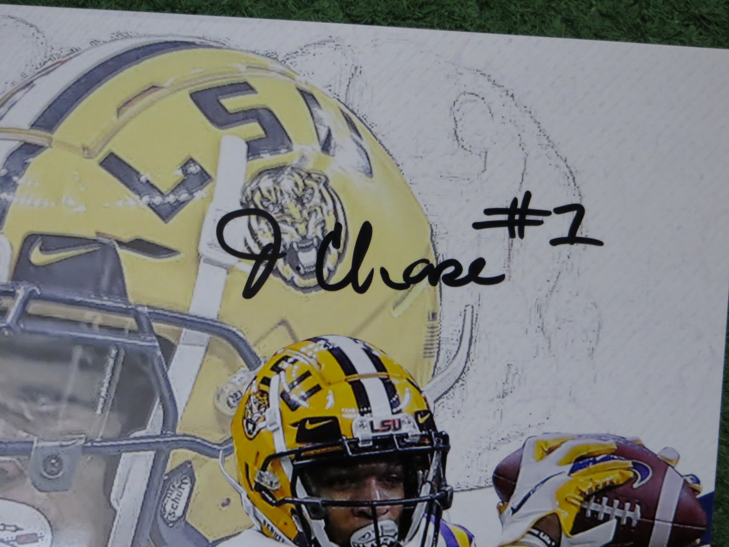 JAMARR CHASE SIGNED 8x10 LSU TIGERS PANINI PHOTO Cincinnati Bengals JSA COA