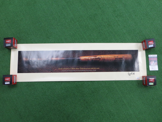 GEORGE BRETT KANSAS CITY ROYALS SIGNED PINE TAR BAT POSTER JSA COA