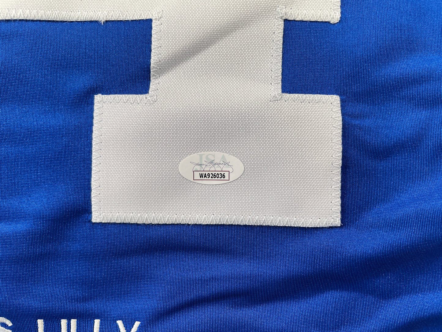 BOB LILLY DALLAS COWBOYS SIGNED SEWN THROWBACK FOOTBALL STAT JERSEY JSA