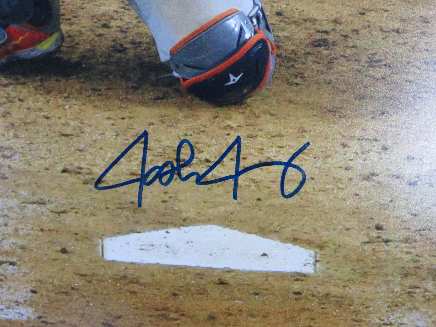 JOSH JUNG TEXAS RANGERS SIGNED 16x20 BATTING PHOTO BAS COA