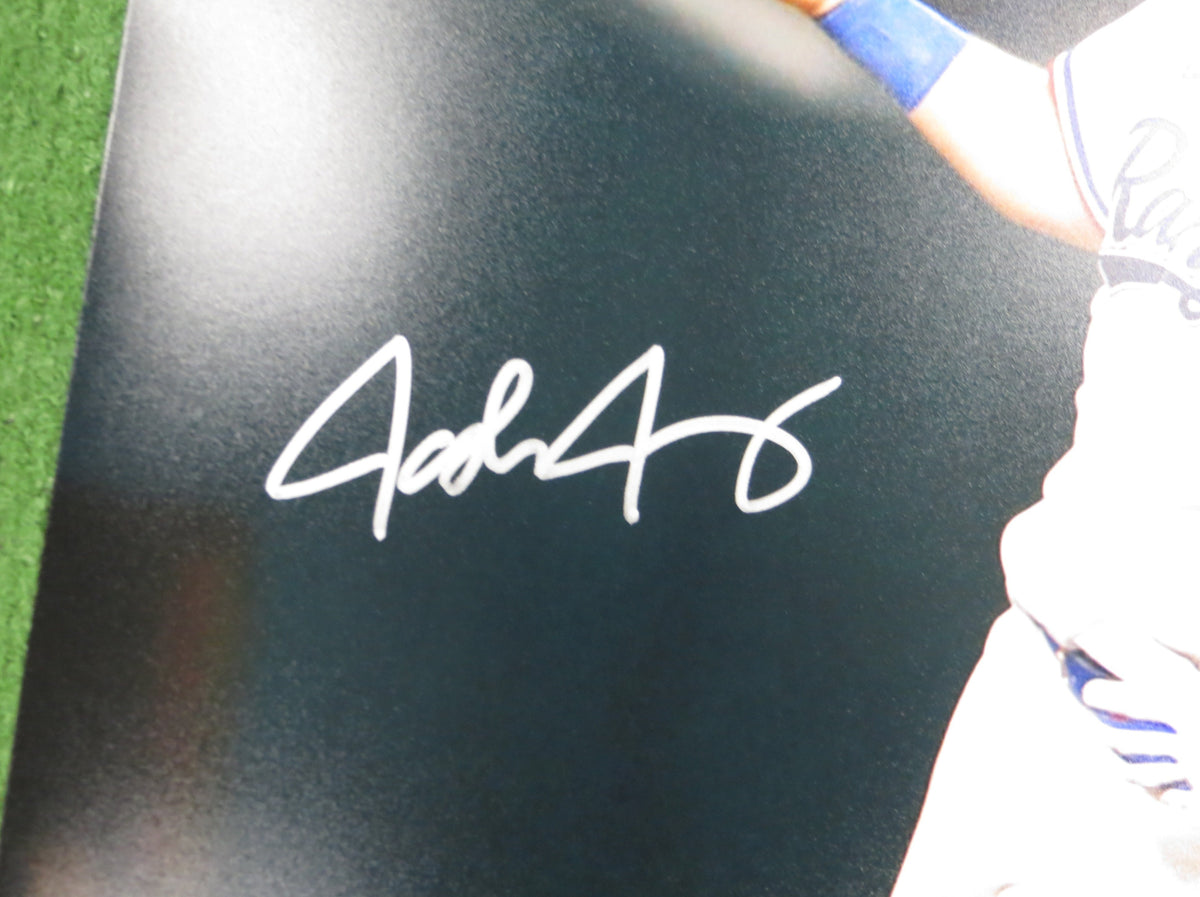 JOSH JUNG TEXAS RANGERS SIGNED 16x20 CELEBRATION PHOTO BAS COA