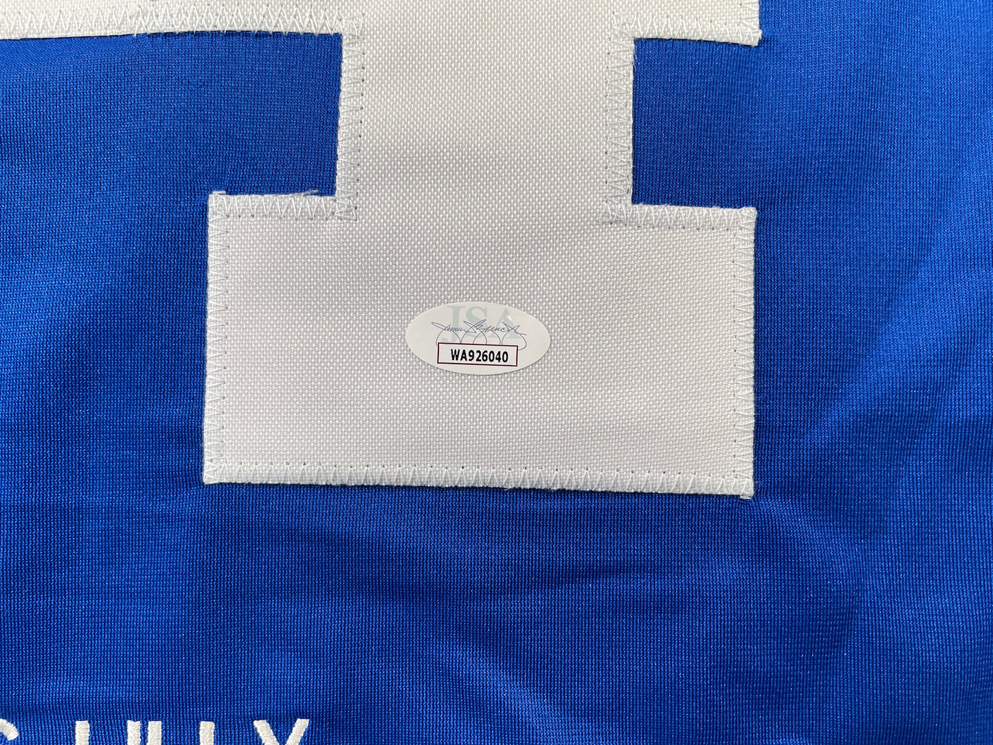 BOB LILLY DALLAS COWBOYS SIGNED SEWN THROWBACK FOOTBALL STAT JERSEY JSA