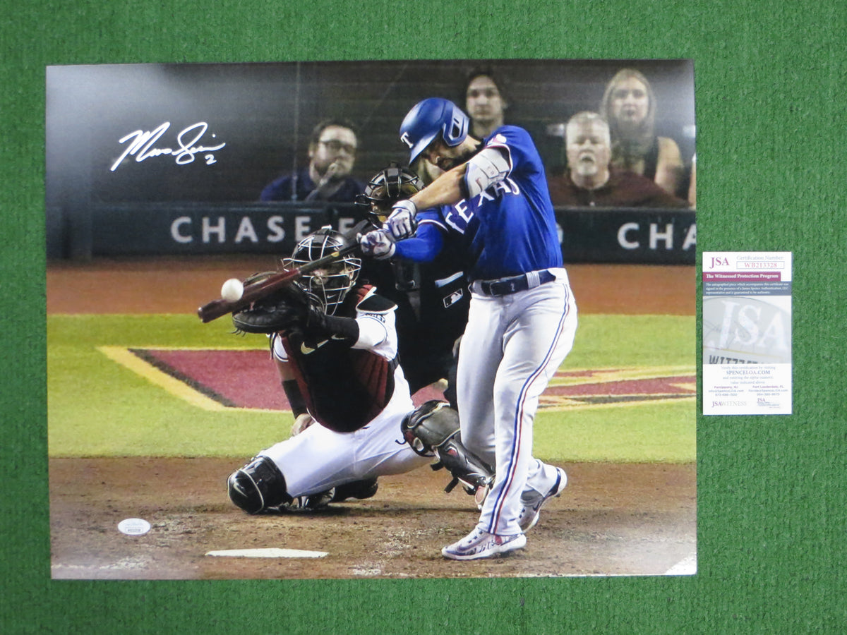 MARCUS SEMIEN TEXAS RANGERS SIGNED BATTING 16x20 PHOTO JSA COA
