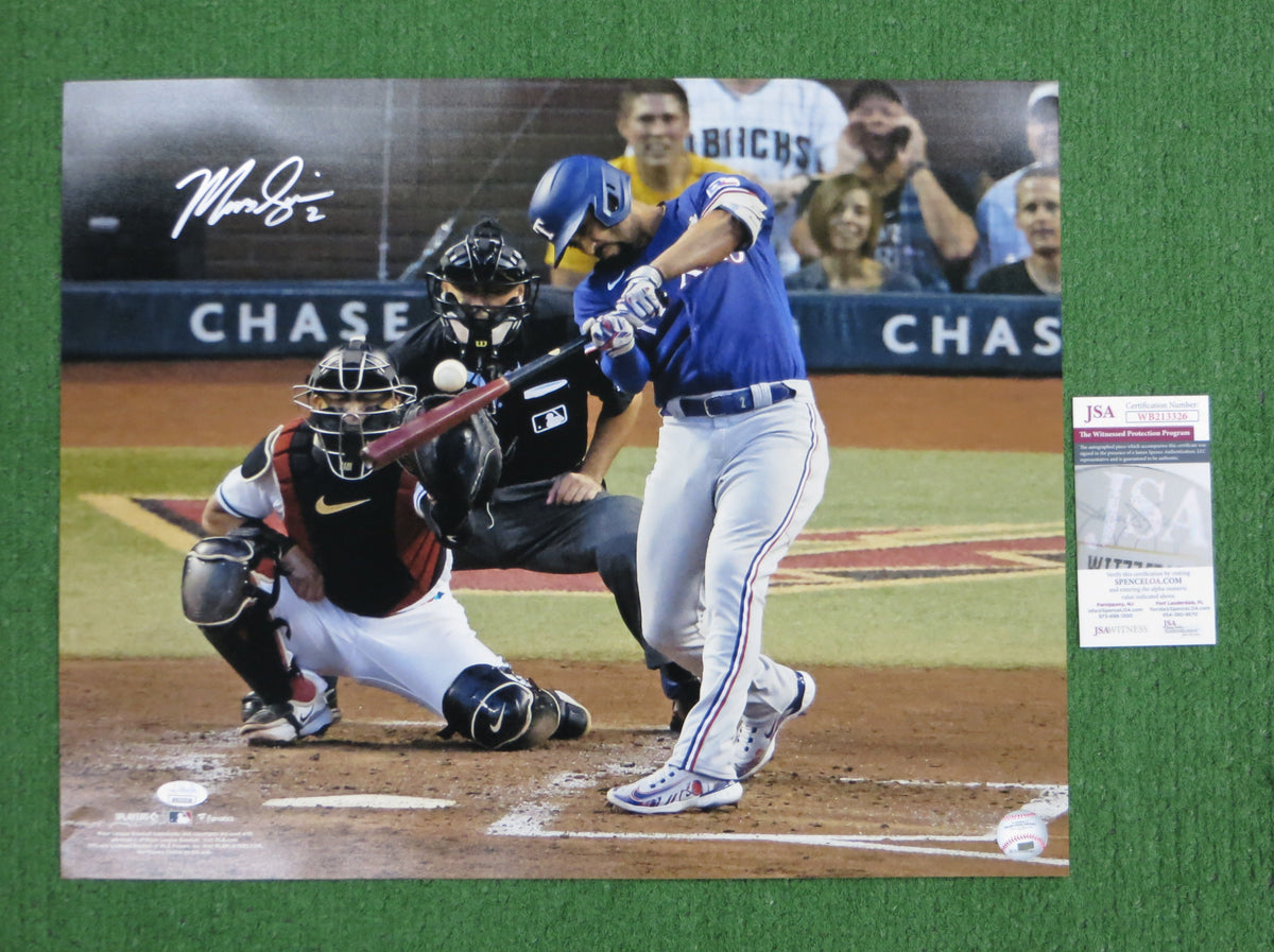 MARCUS SEMIEN TEXAS RANGERS SIGNED BATTING 16x20 PHOTO JSA COA