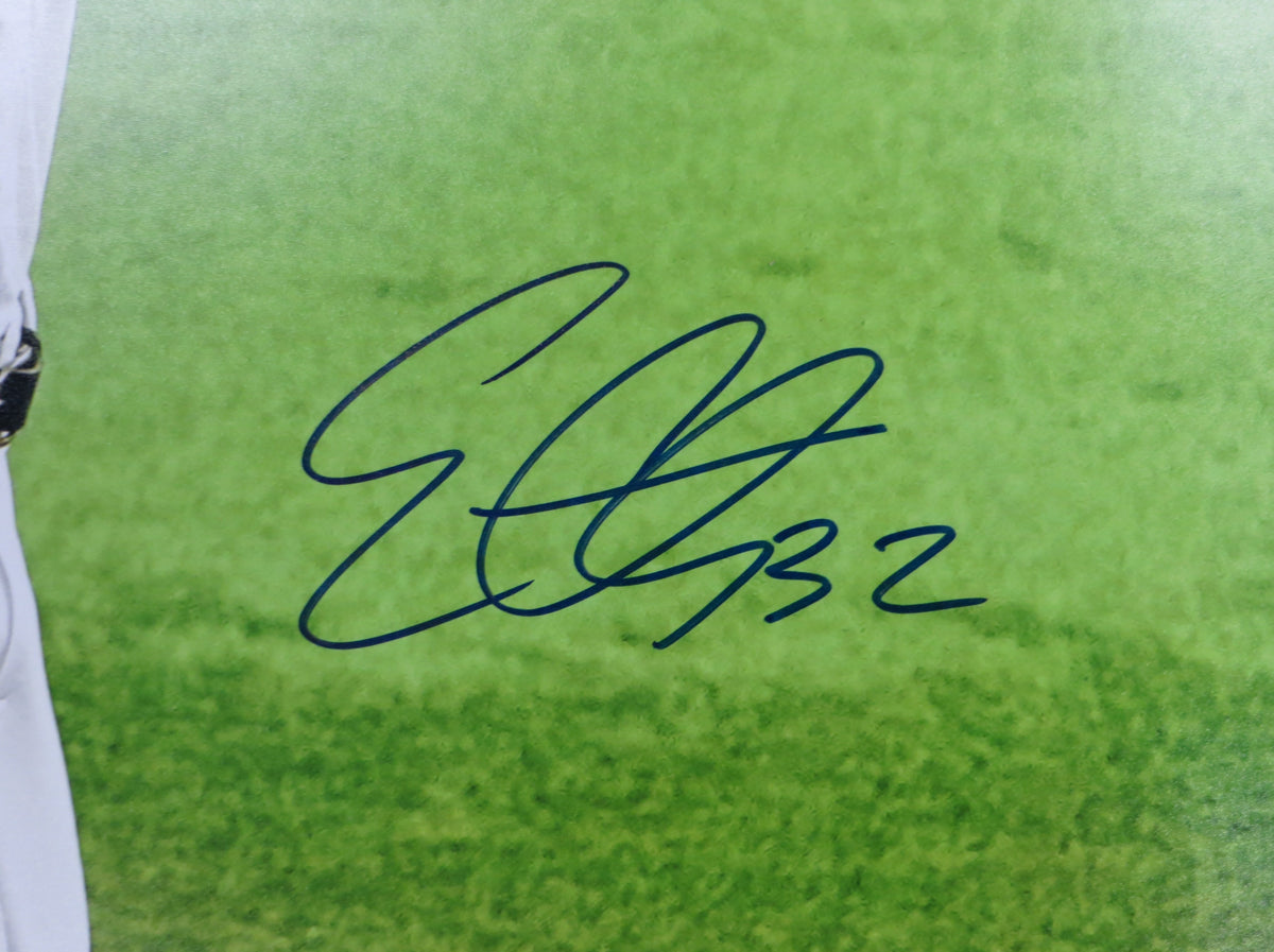 EVAN CARTER TEXAS RANGERS SIGNED 2nd BASE CELEBRATION 16x20 PHOTO JSA