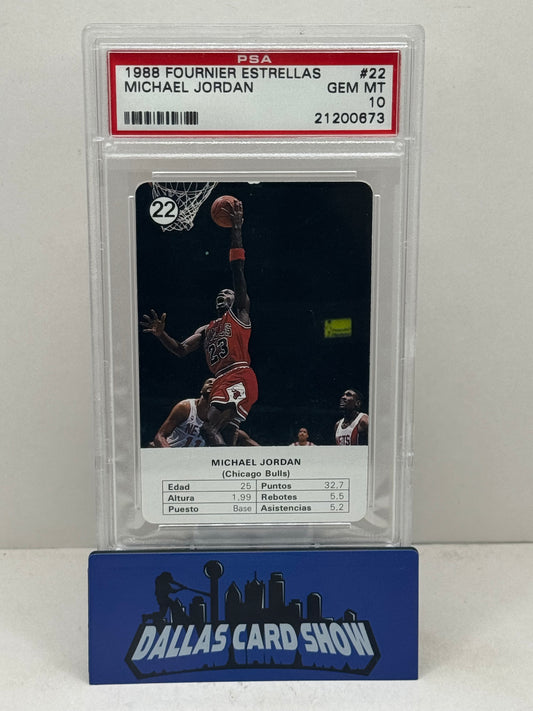 1988 Fournier Estrellas #22 Michael Jordan PSA 10
