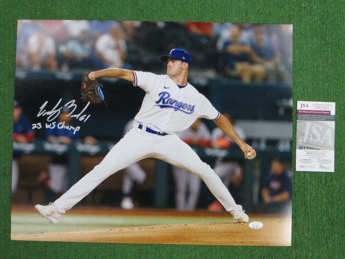 CODY BRADFORD TEXAS RANGERS SIGNED 16x20 PHOTO w/INSC JSA COA