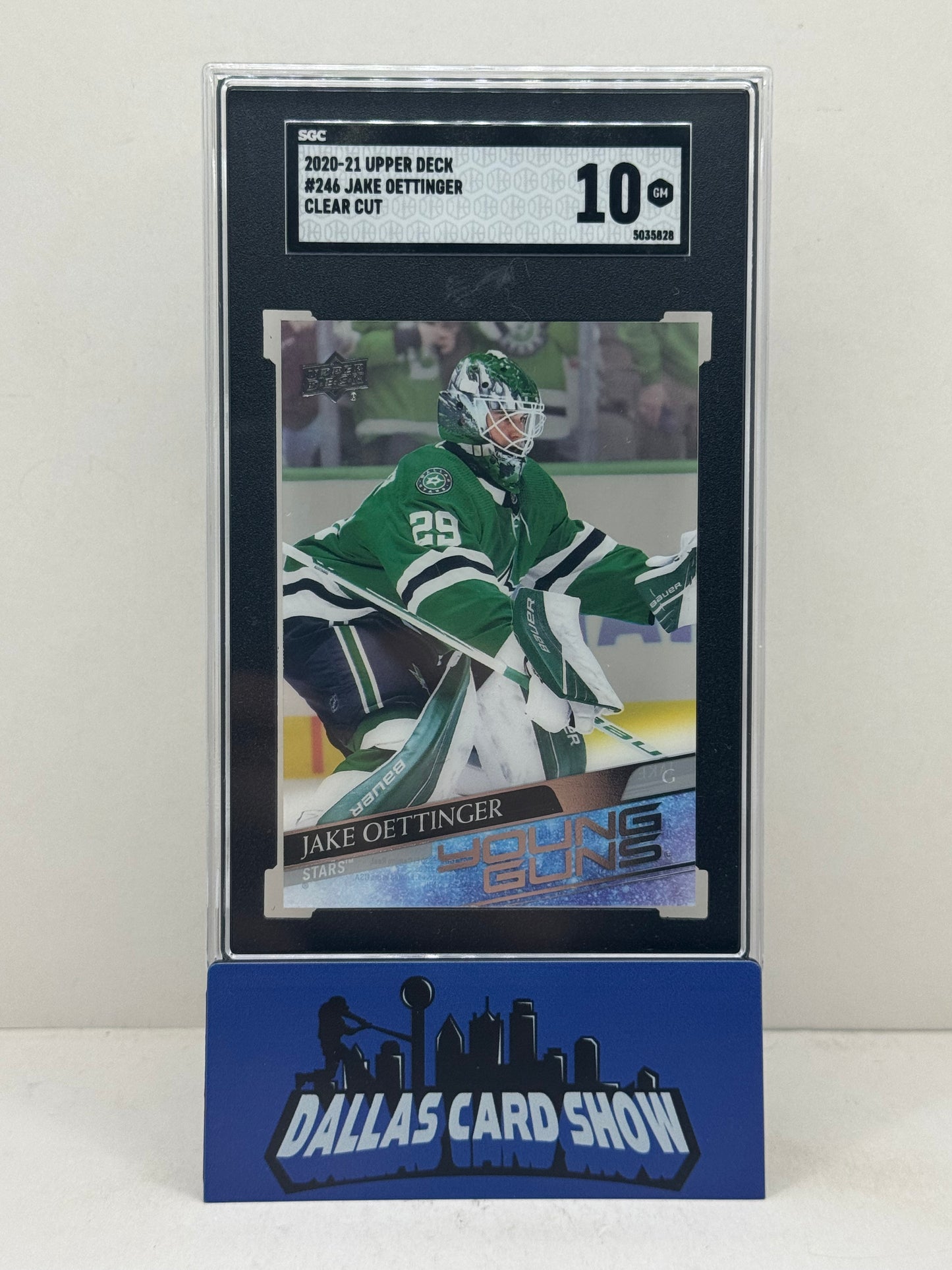 2020-21 Upper Deck #246 Jake Oettinger Clear Cut Acetate SGC 10