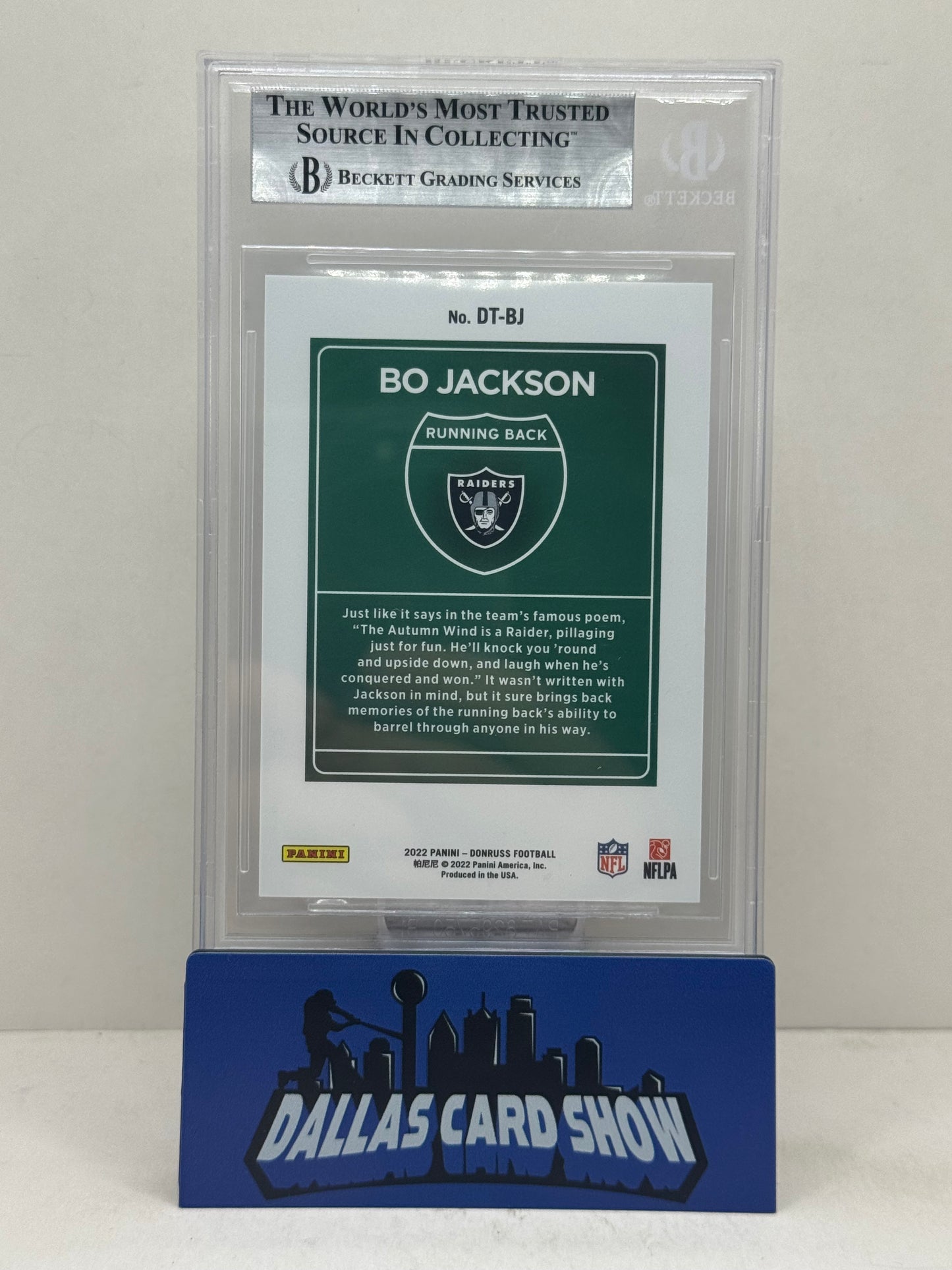 2022 Panini Donruss #13 Bo Jackson Downtown Autographed BGS Authentic