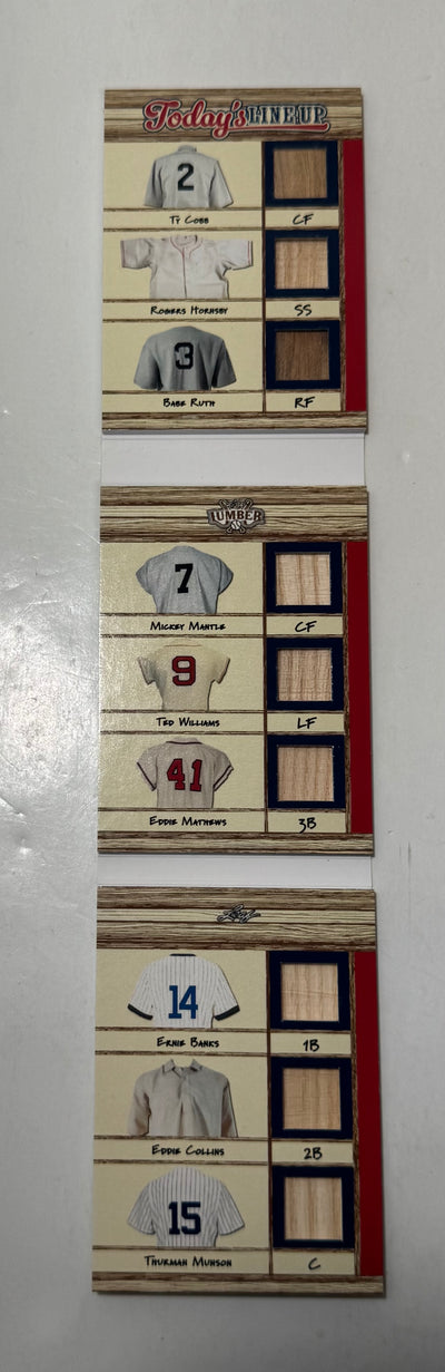 2025 Leaf Lumber #TL-5 Today's Line Up Ruth,Mantle,Williams, Banks Booklet /5