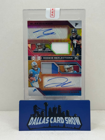 2023 Panini Illusions #RRA-RB1 Bijan Robinson,Jahmyr Gibbs Rookie Reflections RPA/50