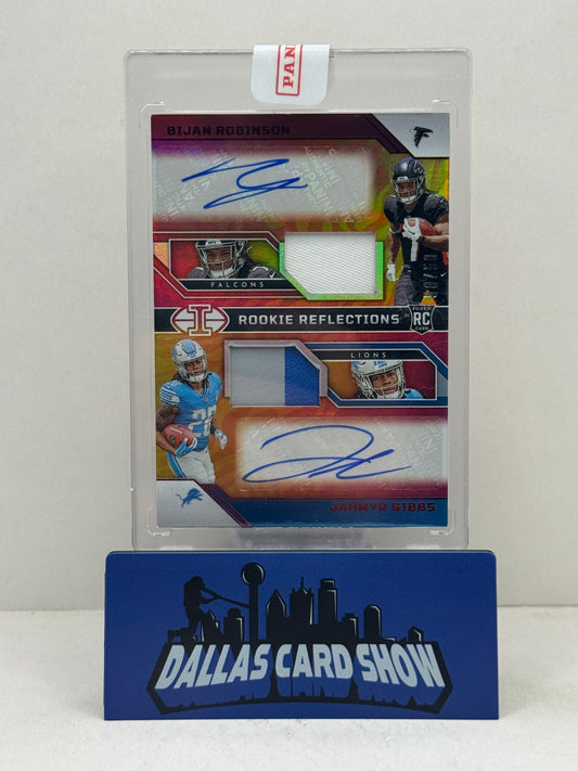 2023 Panini Illusions #RRA-RB1 Bijan Robinson,Jahmyr Gibbs Rookie Reflections RPA/50