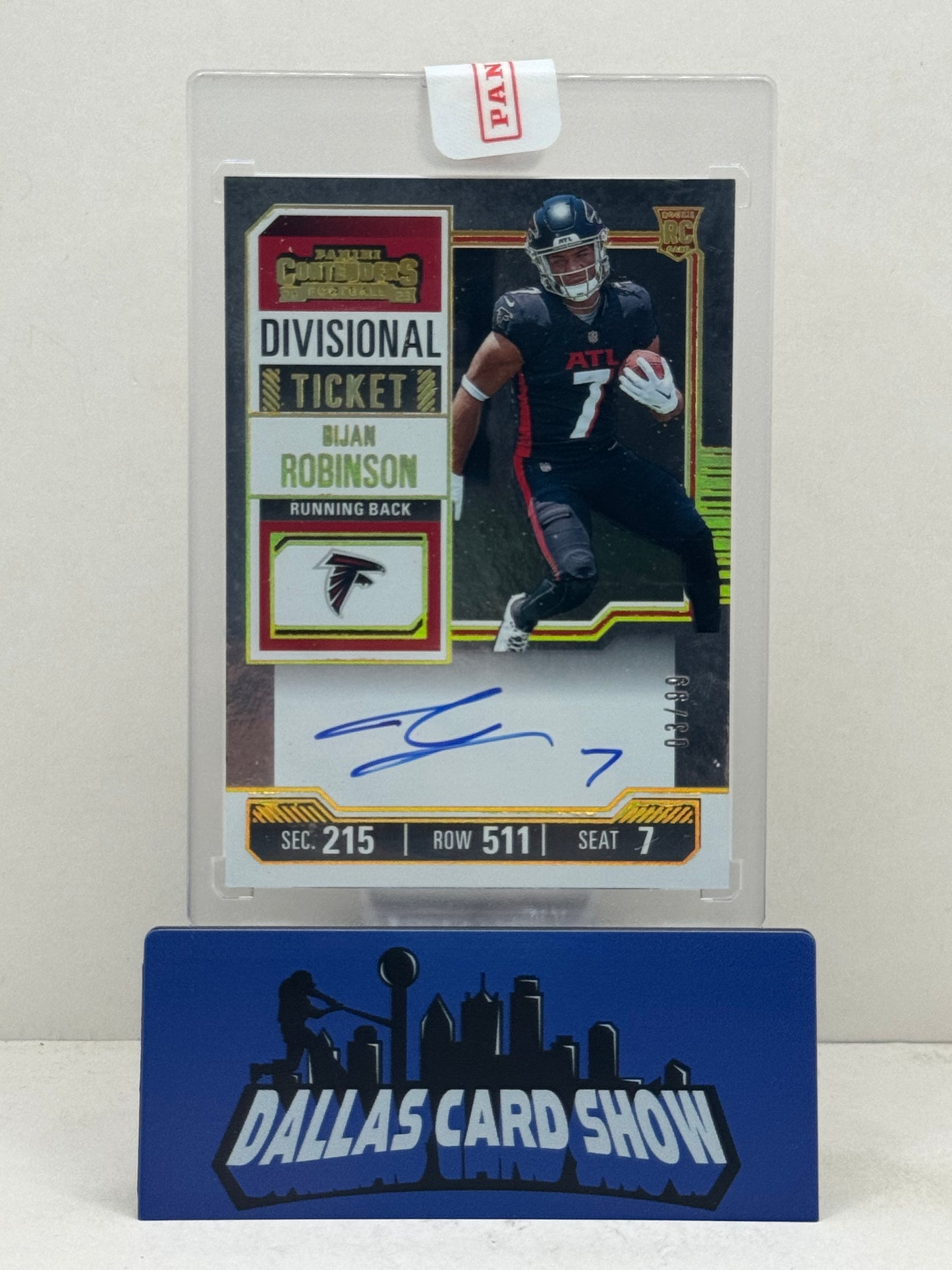2023 Panini Illusions #103 Bijan Robinson Divisional Ticket Rookie Autograph /99