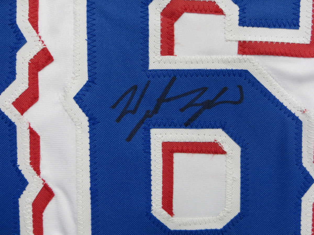 WYATT LANGFORD TEXAS RANGERS SIGNED SEWN Jersey BAS COA