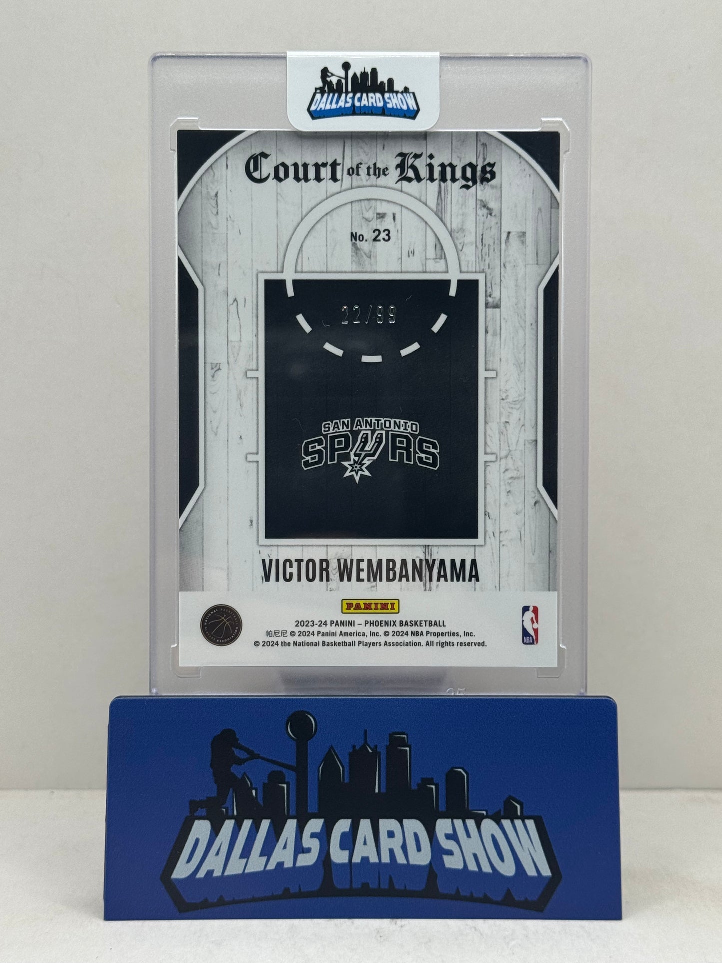 2023-24 Panini Phoenix #23 Victor Wembanyama Rookie Court of The Kings Pink /99