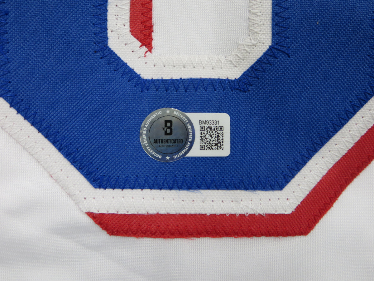 WYATT LANGFORD TEXAS RANGERS SIGNED SEWN Jersey BAS COA