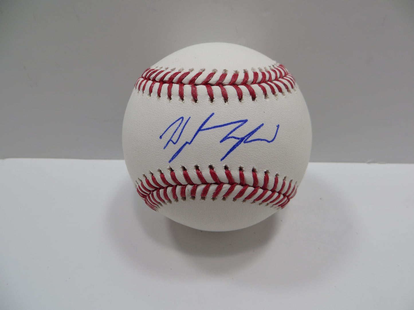 WYATT LANGFORD TEXAS RANGERS SIGNED RAWLINGS OML BASEBALL BAS COA