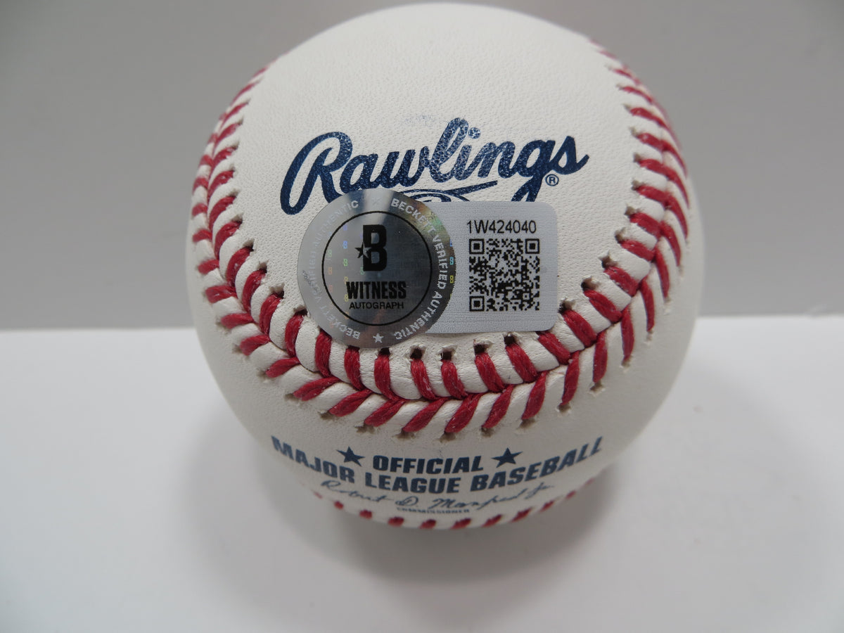 WYATT LANGFORD TEXAS RANGERS SIGNED RAWLINGS OML BASEBALL BAS COA