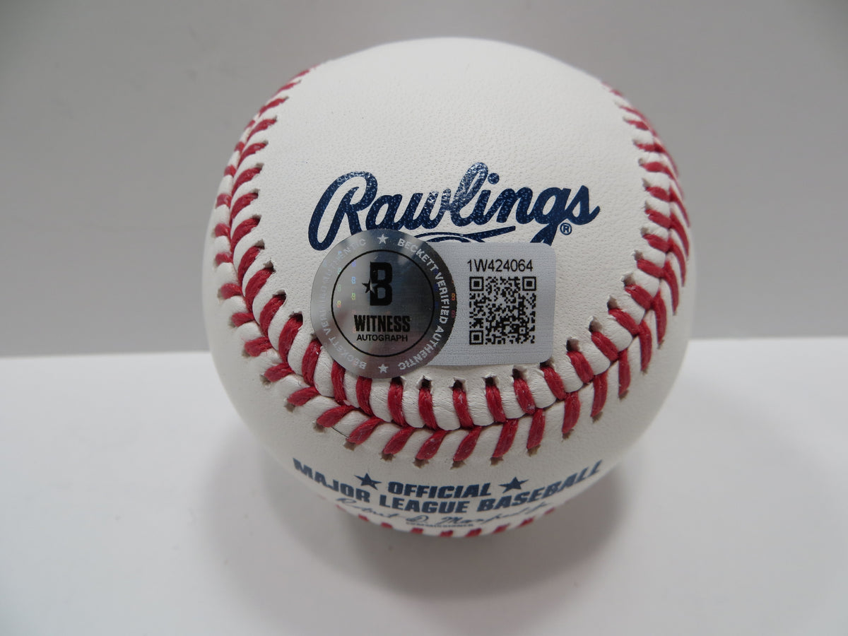 WYATT LANGFORD TEXAS RANGERS SIGNED RAWLINGS OML BASEBALL BAS COA