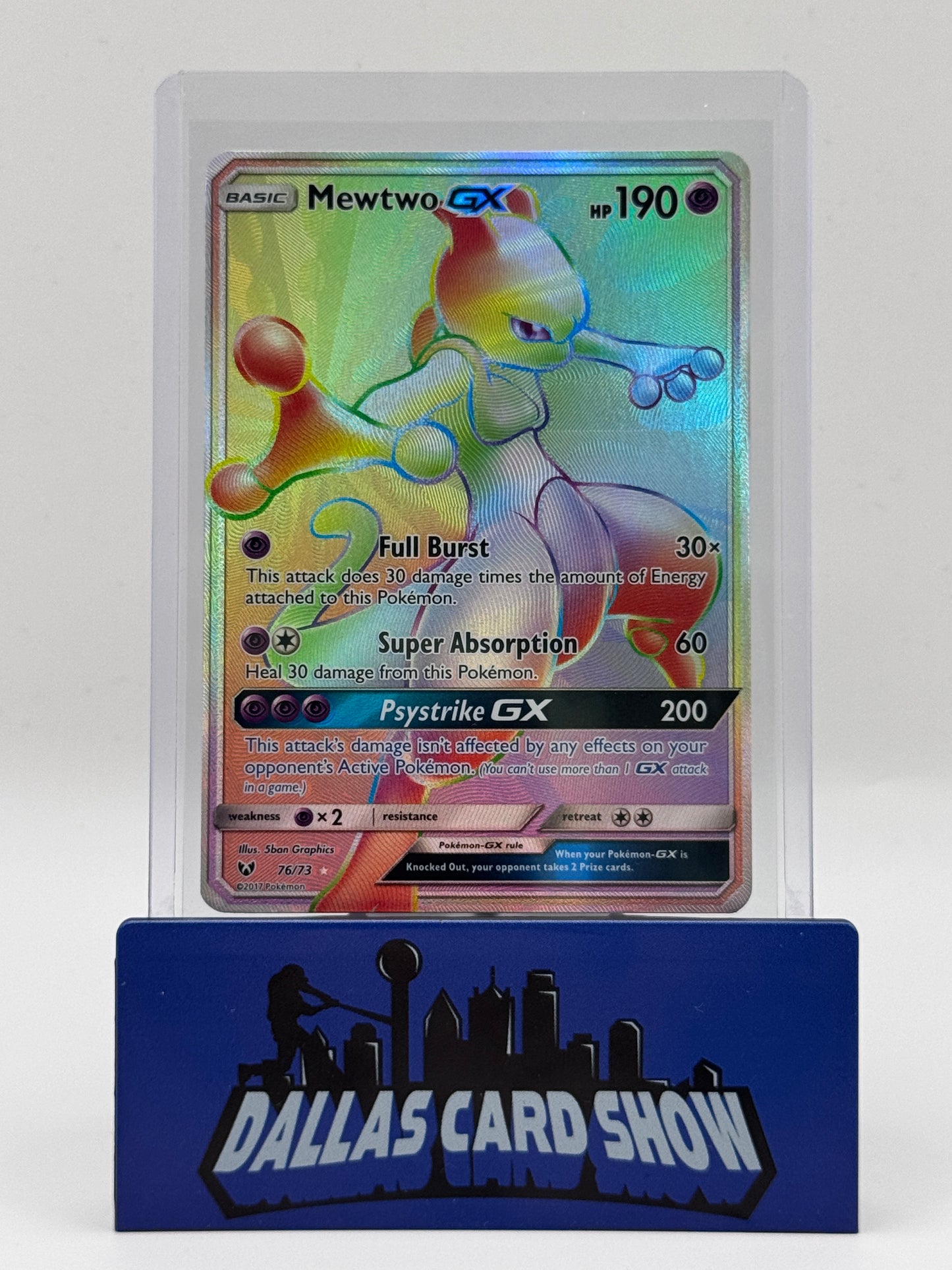 2017 Pokemon - Mewtwo GX (Secret) - 76/73 Shining Legends NM