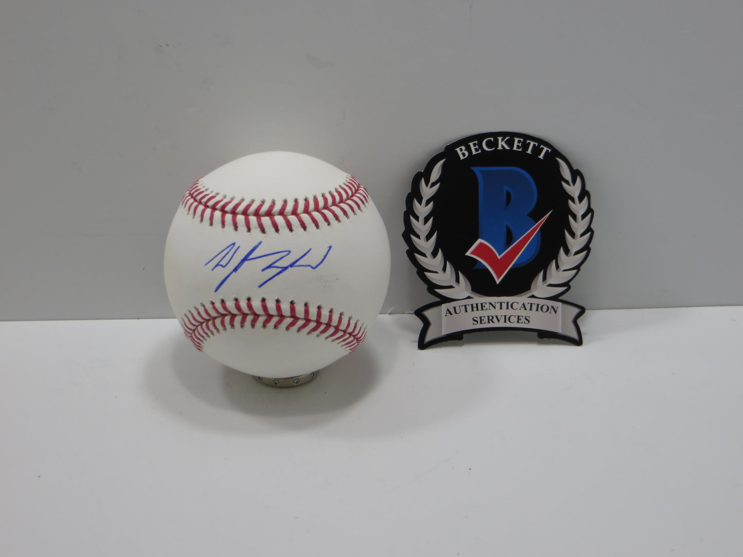 WYATT LANGFORD TEXAS RANGERS SIGNED RAWLINGS OML BASEBALL BAS COA