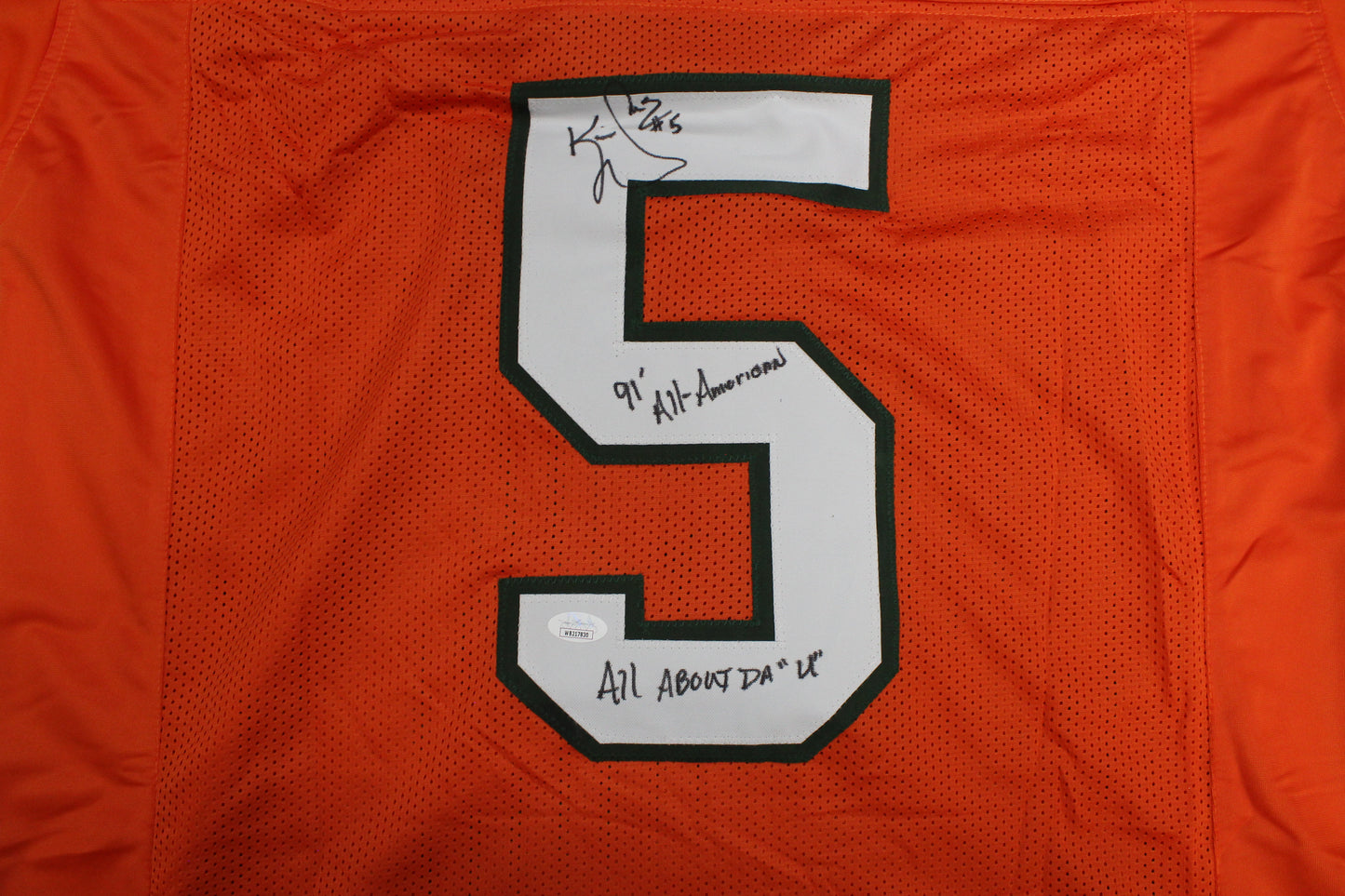 KEVIN WILLIAMS MIAMI HURRICANES SIGNED JERSEY w/INSCs Dallas Cowboys XL BAS