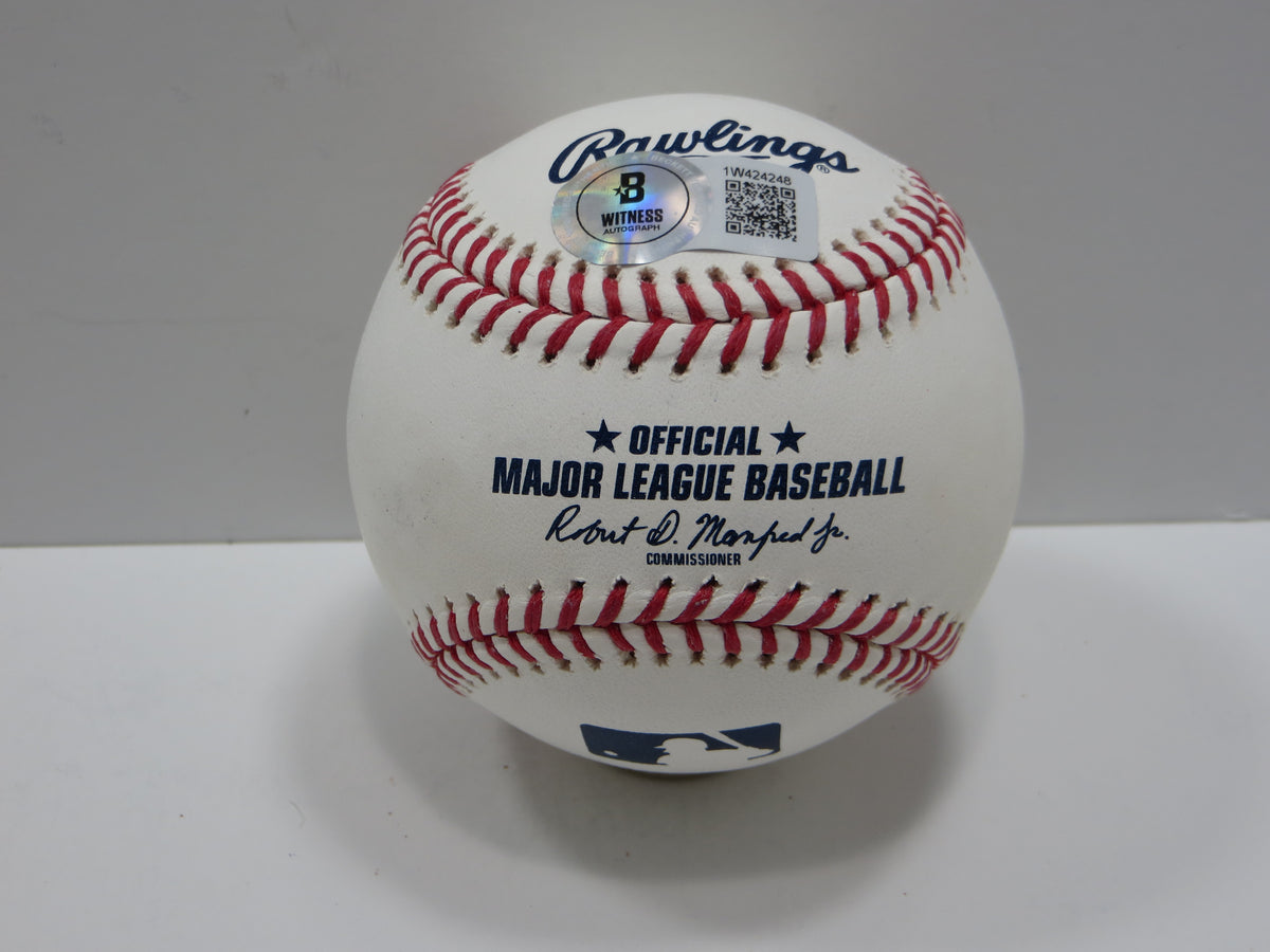 WYATT LANGFORD TEXAS RANGERS SIGNED RAWLINGS OML BASEBALL BAS COA