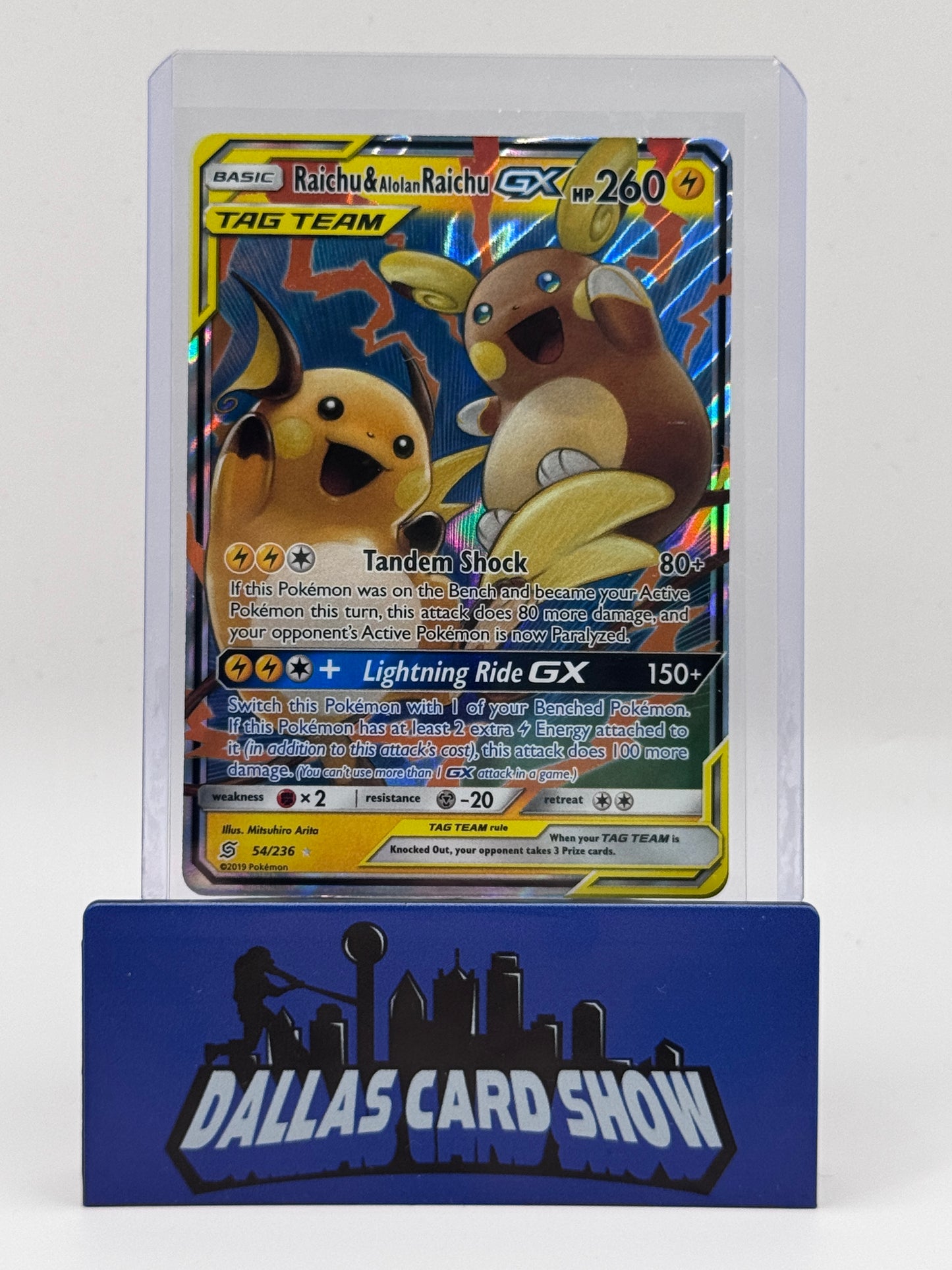 2019 Pokemon - Raichu & Alolan Raichu GX - 54/236 Unified Minds NM