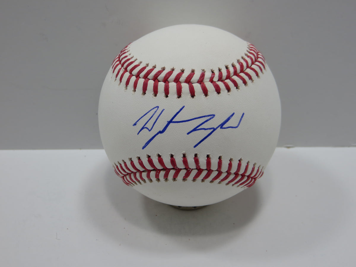 WYATT LANGFORD TEXAS RANGERS SIGNED RAWLINGS OML BASEBALL BAS COA
