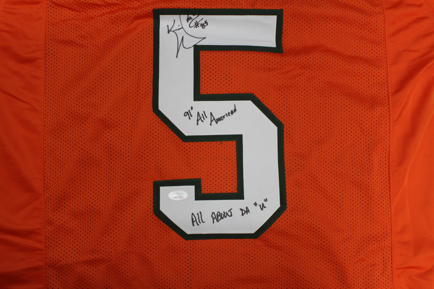 KEVIN WILLIAMS MIAMI HURRICANES SIGNED JERSEY w/INSCs Dallas Cowboys XL BAS